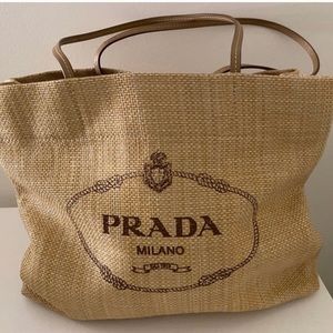 PRADA Paglia Raffia Straw Tote Small Bag Exclusive